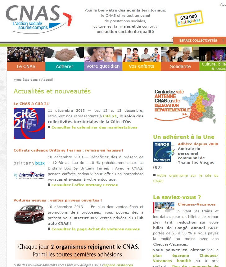 Extrait du site cnas.fr