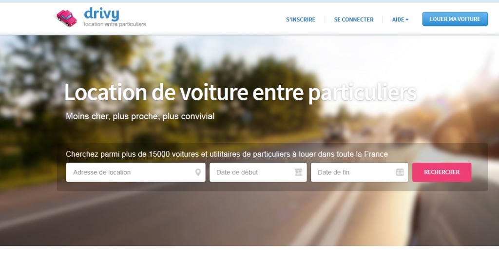 Extrait partiel du site drivy.com